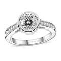 Moissanite (Rnd 7mm) Ring in Rhodium Over Sterling Silver (Size 10.0) 1.30 ctw - Sticky add to cart bar