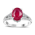 Niassa Ruby (FF), White Zircon Ring in Rhodium Over Sterling Silver (Size 10.0) 3.00 ctw - Sticky add to cart bar