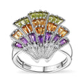GP Multi Gemstone Ring in Rhodium Over Sterling Silver (Size 10.0) 1.50 ctw - Sticky add to cart bar