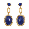 Lapis Lazuli Dangle Earrings ION Plated YG Stainless Steel 8.60 ctw - Sticky add to cart bar
