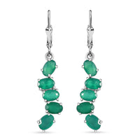 Verde Onyx 4.30 ctw Cascade of Dew Earrings in Rhodium Over Sterling Silver