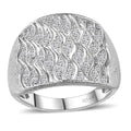 GP Royal Art Deco Collection Diamond Ring in Platinum Over Sterling Silver (Size 7.0) 0.50 ctw - Sticky add to cart bar