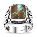 Artisan Crafted Royston Turquoise 11.50 ctw Solitaire Ring in Sterling Silver - Sticky add to cart bar