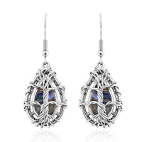 Abalone Shell Tree of Life Earrings in Stainless Steel