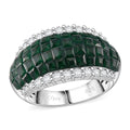 Simulated White and Ruby Color Diamond Ring in Rhodium Over Sterling Silver (Size 10.0) 1.80 ctw - Sticky add to cart bar