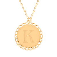 Italian Initials K Necklace in 10K Yellow Gold 1.50 Grams 18-20 Inches