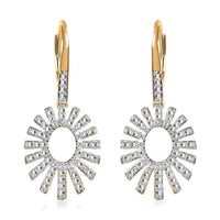 Karis White Diamond Accent Snowflake Earrings in Platinum Bond and 18K Yellow Gold Plated