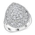 TLV White Diamond Ring in Rhodium Over Sterling Silver (Size 6.0) 1.00 ctw - Sticky add to cart bar