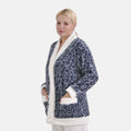 Gray Leopard Pattern Polyester Fluffy Button-up House Lounger with 2 Pocket (22.8"x29.5") - Sticky add to cart bar