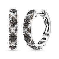 Karis Blue Diamond (IR) Accent Hoop Earrings in Platinum Bond