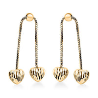 Heart Earrings in 14K Yellow Gold Over Sterling Silver 2 Grams