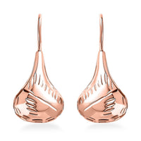 Organic Shape Teardrop Earrings in 14K RG Over Sterling Silver 2.50 Grams