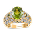 Premium Peridot, Multi Gemstone Ring in 18K Vermeil YG Over Sterling Silver (Size 10.0) 3.30 ctw - Sticky add to cart bar