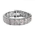 Epic Deal Moon Glow Stone, White Zircon Bracelet in Rhodium Over Sterling Silver (7.25 In) 29.10 ctw - Sticky add to cart bar