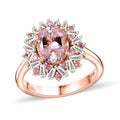 Iliana 18K Rose Gold AAA Pink Morganite, Mahenge Spinel, Diamond (G-H, SI) (0.48 cts) Ring (Size 7.0) (5.50 g) 2.50 ctw - Sticky add to cart bar
