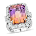 Bi-Color Ametrine, Moissanite Ring 12.70 ctw - Sticky add to cart bar