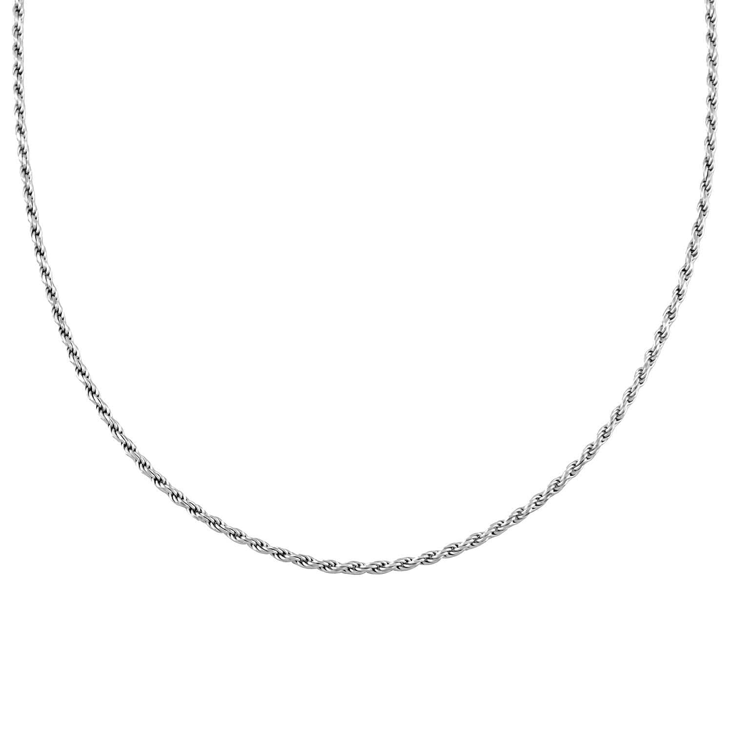 Sterling Silver 1.5mm Rope Chain Necklace (20 Inches) (5.4 g)