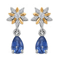 D'Joy Kashmir Kyanite and White Zircon 1.20 ctw Drop Earrings in Vermeil YG and Rhodium Over Sterling Silver - Sticky add to cart bar