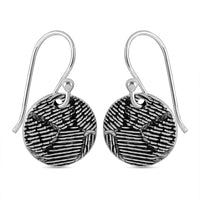 Sterling Silver Round Dangle Earrings 3.03 Grams
