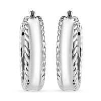 Rope Twisted Hoop Earrings in Sterling Silver 10 Grams
