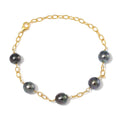 Baroque Shape Tahitian Pearl Station Bracelet in 14K Yellow Gold Over Sterling Silver (8.00 In) - Sticky add to cart bar