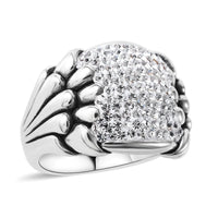White Austrian Crystal Ring in Sterling Silver (Size 10)