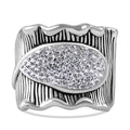 White Austrian Crystal Ring in Sterling Silver (Size 10.0) - Sticky add to cart bar