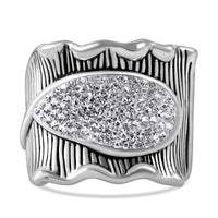 White Austrian Crystal Ring in Sterling Silver (Size 10.0)
