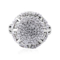 White Austrian Crystal Floral Ring in Sterling Silver (Size 10.0) - Sticky add to cart bar
