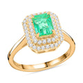 Certified & Appraised Luxoro 14K Yellow Gold AAA Boyaca Colombian Emerald, Diamond (I2) (0.40 cts) Ring (Size 10.0) (4.27 g) 1.65 ctw - Sticky add to cart bar
