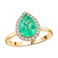Certified & Appraised Luxoro 14K Yellow Gold AAA Boyaca Colombian Emerald, Diamond (I2) (0.26 cts) Ring (Size 10.0) 2.35 ctw