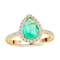 Certified & Appraised Luxoro AAA Boyaca Colombian Emerald and I2 Diamond 1.50 ctw Ring in 14K Yellow Gold - Sticky add to cart bar