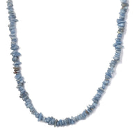 Mexican Angelite Chips 350.00 ctw Necklace 28 Inches
