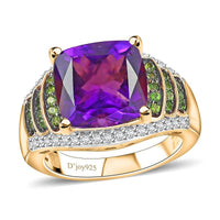 Santa Ana Madeira Citrine and Multi Gemstone 5.75 ctw Ring in 18K Vermeil Yellow Gold Over Sterling Silver (Size 10.0)