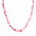 Pink Jade (D) 155.00 ctw Beaded Necklace in Stainless Steel 20 Inches - Sticky add to cart bar