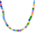Multi Jade (D) 132.00 ctw Beaded Necklace in Stainless Steel 20 Inches - Sticky add to cart bar