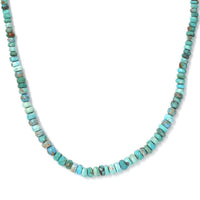 Turquoise 40.00 ctw Beaded Necklace in Rhodium Over Sterling Silver 18 Inches