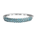 Betroka Blue Apatite Bangle Bracelet in Rhodium Over Sterling Silver (6.50 In) 10.60 ctw - Sticky add to cart bar
