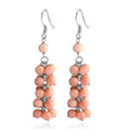 Red Coral 35.00 ctw Earrings in Rhodium Over Sterling Silver - Sticky add to cart bar