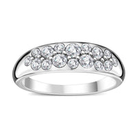 Moissanite Ring in rhodium Sterling Silver 1.11 ctw