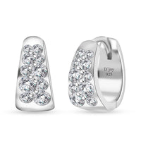 Moissanite Hoop Earrings in Rhodium Over Sterling Silver 0.57 ctw