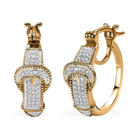 Karis Diamond Accent Buckle Earrings in Platinum Bond