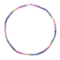 Multi Sapphire 169.20 ctw Beaded Necklace in Rhodium Over Sterling Silver 20 Inches - Sticky add to cart bar