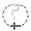 Karis African Amethyst Cross Bracelet in Platinum Bond (7.25 In) 5.50 ctw - Sticky add to cart bar