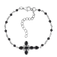 Karis African Amethyst Cross Bracelet in Platinum Bond (7.25 In) 5.50 ctw