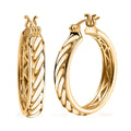 EverTrue Bronzella Collection Twisted Treasure Hoop Earrings in 18K YG Plated Bronze - Sticky add to cart bar