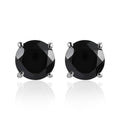 Doorbuster Thai Black Spinel Solitaire Stud Earrings in Stainless Steel 4.65 ctw - Sticky add to cart bar