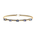 Luxoro AAA Ceylon Blue Sapphire 2.75 ctw Cuff Bracelet in 10K Yellow Gold (7.25 In) 7 Grams - Sticky add to cart bar
