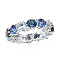 Multi Gemstone 6.35 ctw Band Ring in Rhodium Over Sterling Silver - Sticky add to cart bar