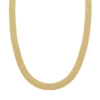 Flat Coryana Necklace in 14K Yellow Gold Over Sterling Silver 15.40 Grams 20 Inches